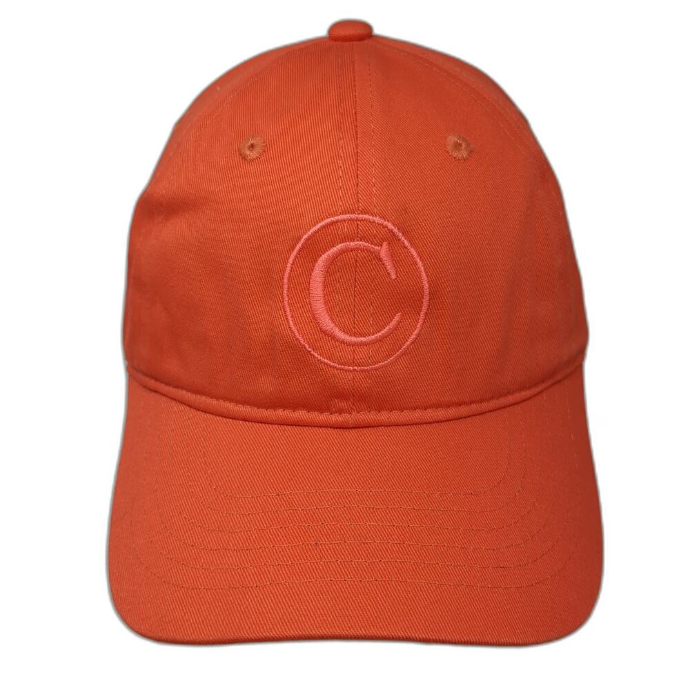 Viv&Lou Baseball Cap Orange One Size Adjustable Cotton Embroidered C Hat